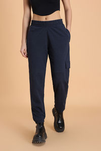 Zivame Knit Cotton Loungewear Bottom - Navy Blazer — thumbnail 2